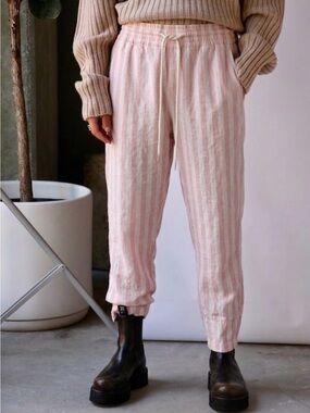 bassike Striped Cotton Linen Pants